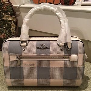 Coach Rowan Satchel with Buffalo Plaid